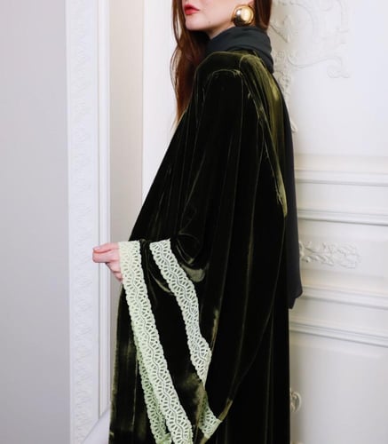 Love & Lace Green velvet x delicate lace