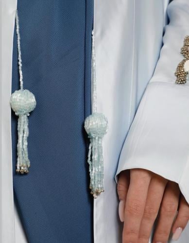 Baby blue papillon silk satin