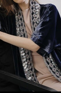 Bleu embroidered set