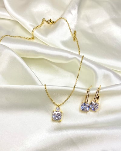 طقم سلسال وحلق زركون