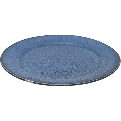 طبق بورسلين مسطح أزرق