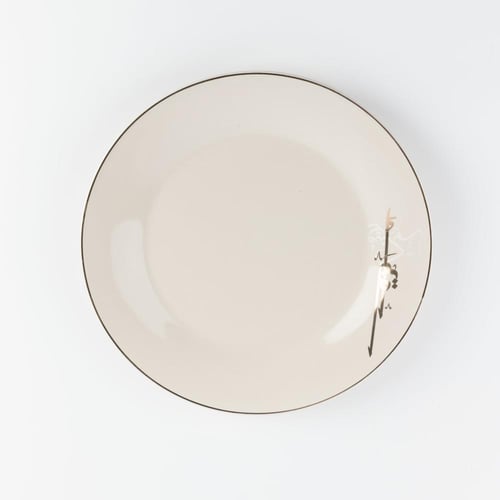 طقم السفرة 18 قطعة من مجموعة لقاء - بيج و ذهبي