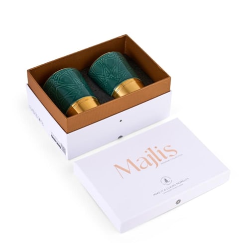 طقم كوبين اسبريسو باللون الأخضر