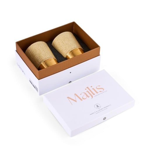 طقم كوبين اسبريسو باللون البيج