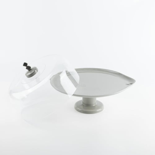 طقم تقديم الكيك 9 قطع من مجموعة لقاء - رمادي و فضي