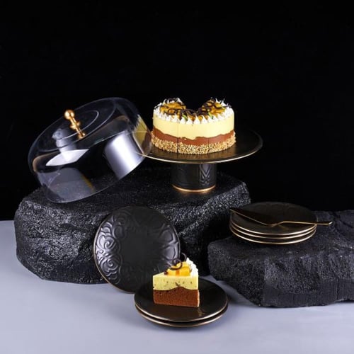 طقم الكيك الراقي باللون الأسود من مجموعة مجلس