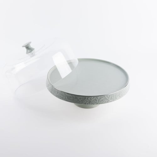 طقم تقديم الكيك 9 قطع من مجموعة جوار - رمادي و فضي