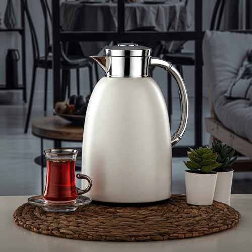 ترمس المرجان باللونين البيج والفضي