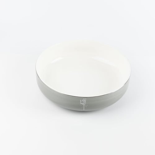 صحن تقديم السلطة من مجموعة لقاء - رمادي و فضي