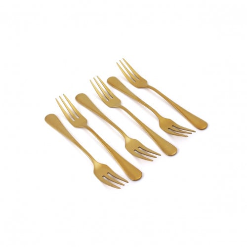 طقم 6 شوك حلى باللون الذهبي