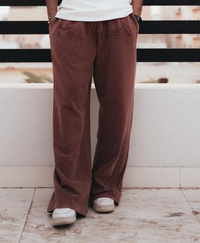 WHASHED BROWN OVERSIZE PANTS