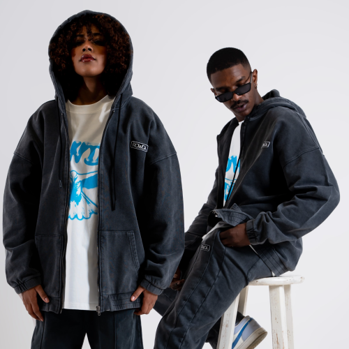 Oversized washed black Jacket