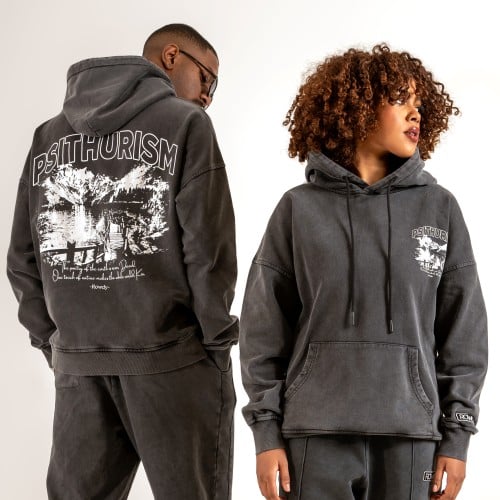 Oversized washed black Hoodie