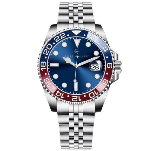 ساعة ماركيز الرجالية الفاخرة استيل ازرق احمر