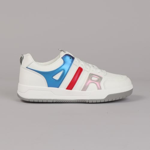 حذاء نسائي برقبة منخفضة أبيض و رمادي