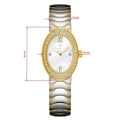 ساعة ايلبس النسائية الفاخرة استيل مكس ابيض