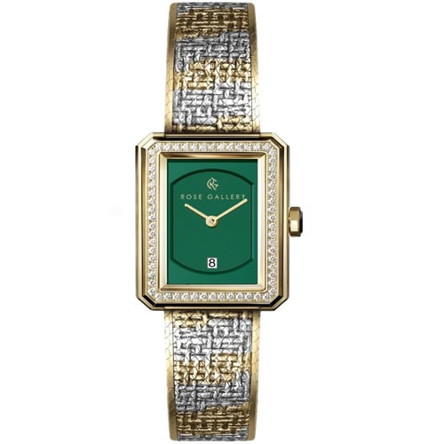 ساعة اتراكشن النسائية الفاخرة استيل مكس اخضر