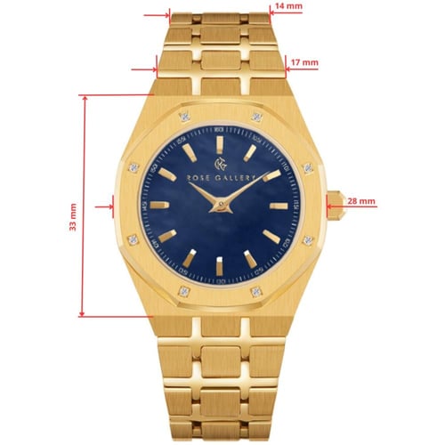 ساعة كاريزما النسائية الفاخرة استيل ذهبي ازرق