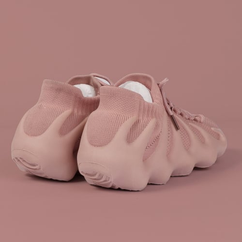 حذاء كاجوال نسائي ثنائي الخامة وردي