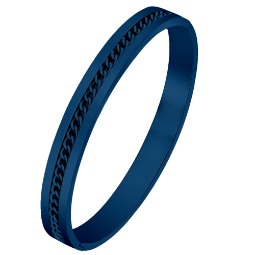 سوار معصم رجالي استيل مزخرف ازرق