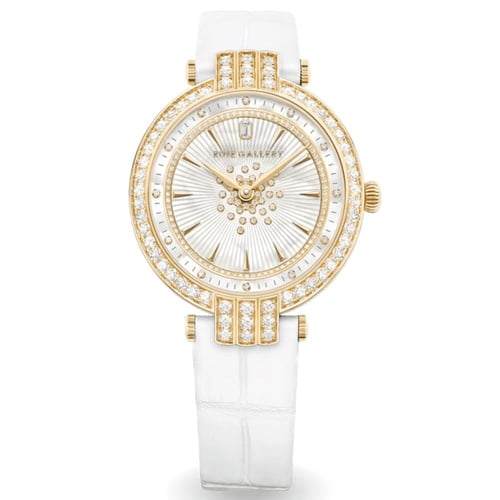 ساعة بريمير الجلدية الفاخرة ذهبي ابيض