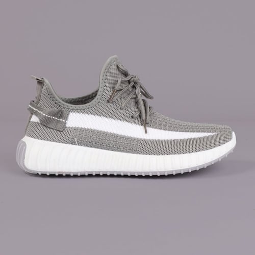 حذاء سنيكرز نسائي رمادي غامق بأربطة