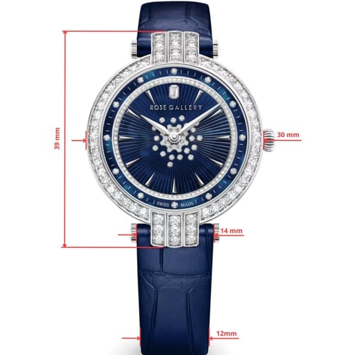 ساعة بريمير الجلدية الفاخرة فضي ازرق