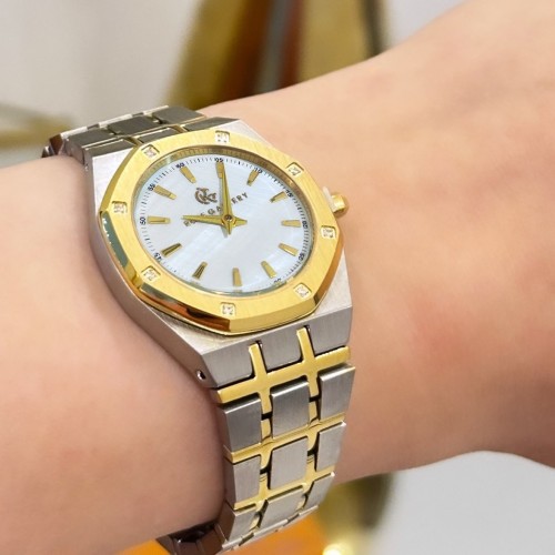 ساعة كاريزما النسائية الفاخرة استيل مكس ابيض