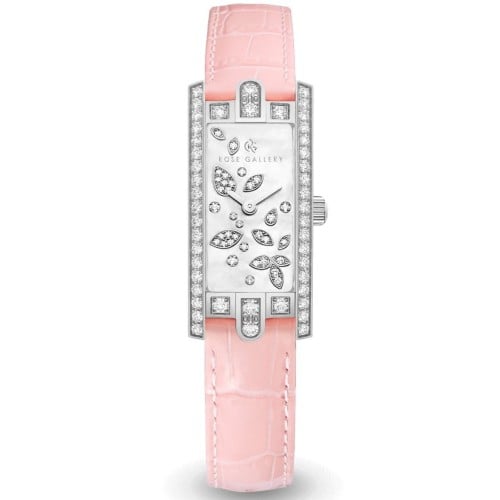 ساعة فينتور الجلدية النسائية الفاخرة وردي