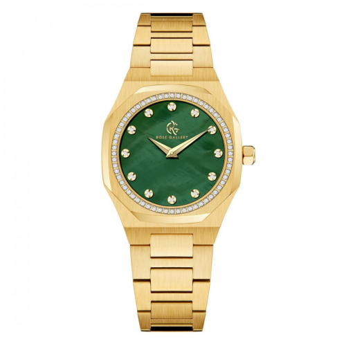 ساعة مونلايت النسائية استيل ذهبي اخضر