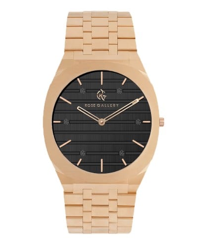 ساعة ارتيست الرجالية الفاخرة استيل روز جولد اسود