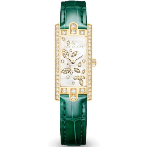 ساعة فينتور الجلدية النسائية الفاخرة اخضر