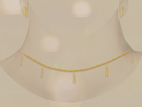 طقم عقد شوكر زركون مطلي منوع