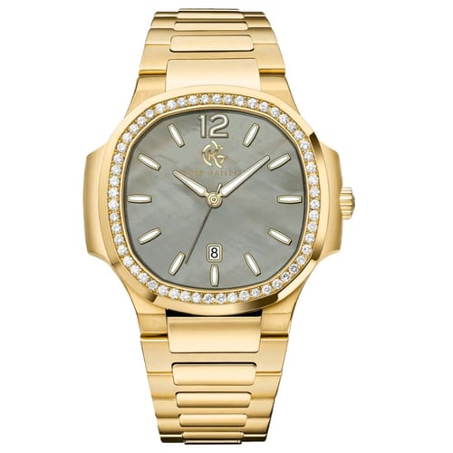 ساعة إليت النسائية استيل ذهبي رمادي