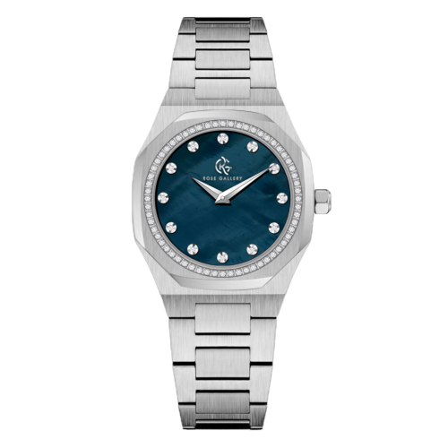 ساعة مونلايت النسائية استيل فضي ازرق