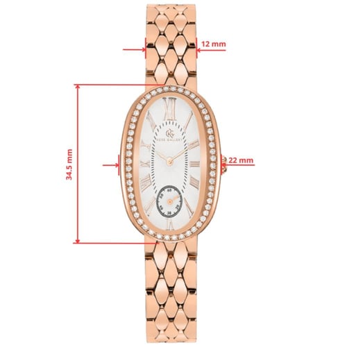 ساعة هارموني النسائية الفاخرة استيل روز جولد ابيض