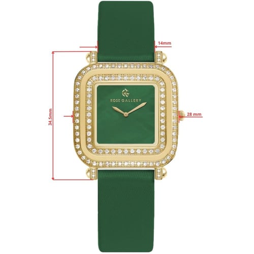 ساعة فيولا الجلدية الفاخرة ذهبي اخضر