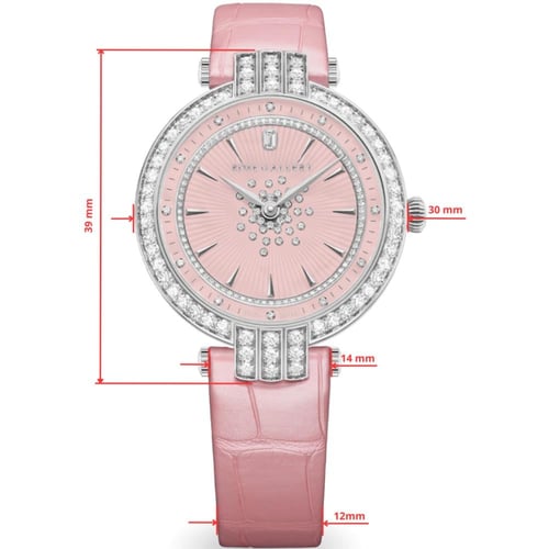 ساعة بريمير الجلدية الفاخرة وردي