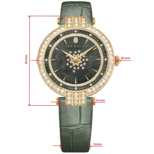 ساعة بريمير الجلدية الفاخرة ذهبي زيتي