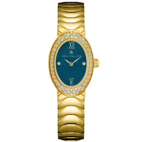 ساعة ايلبس النسائية الفاخرة استيل ذهبي ازرق
