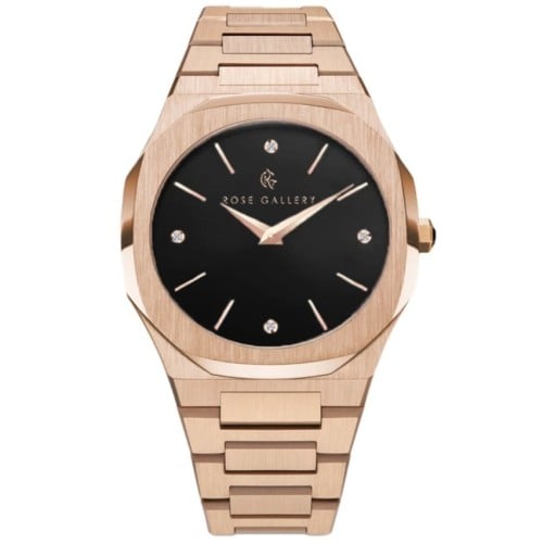 ساعة ماوتن الرجالية الفاخرة استيل روز جولد اسود