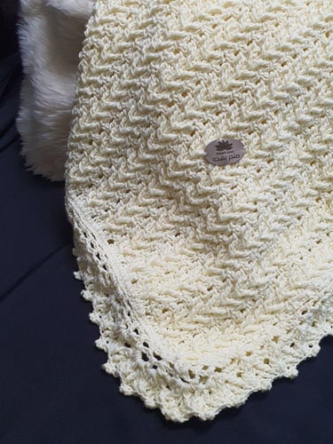 بطانية مواليد قطن كروشيه