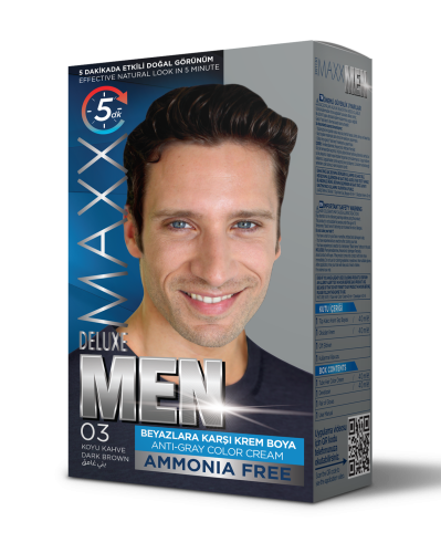 MAXX - ماكس صبغة شعر رجالي (بني غامق "0.3”)