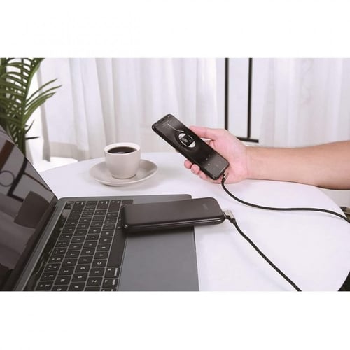 كيبل ايفون أوكي قماش بطول 1.20 سم اللون أسود CB-BA...