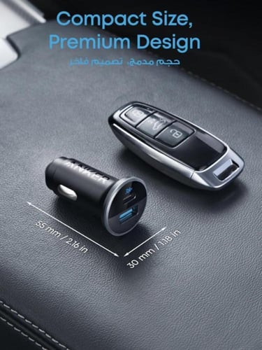 انكر - شاحن سيارة 52.5 واط منفذين PD-USB