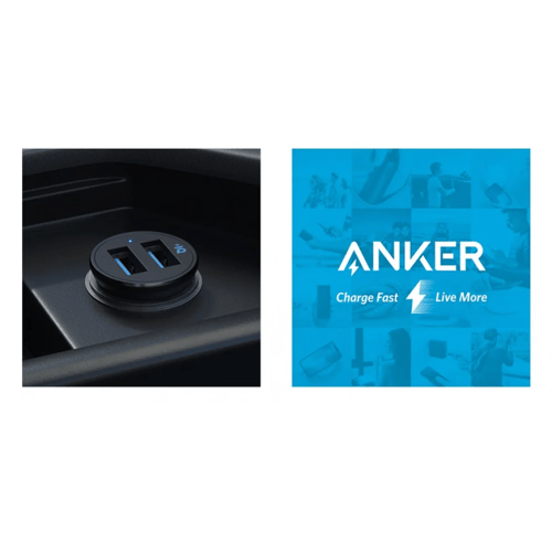 انكر راس شاحن سيارة 2 منافذ يو اس بي