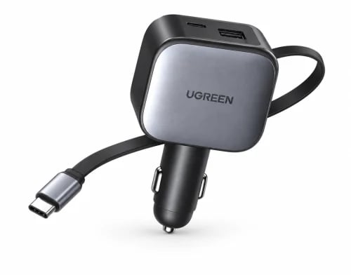 يوجرين شاحن سيارة بقوة 60 واط منفذين PD و USB مع ك...