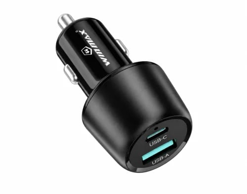 WINMAX شاحن سيارة سريع بمنفذ USB-C ومنفذ USB-A بقو...