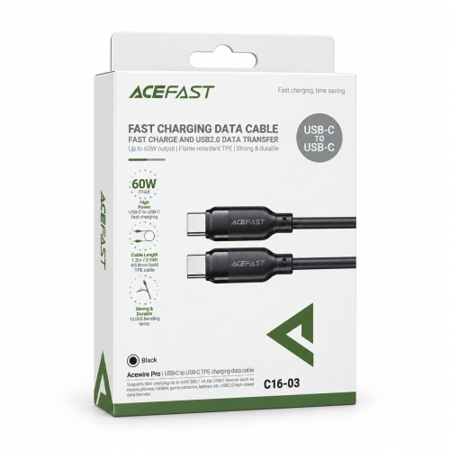 ACEFAST | ايس فاست كيبل تايب سي C بقوة 60 واط C16-...