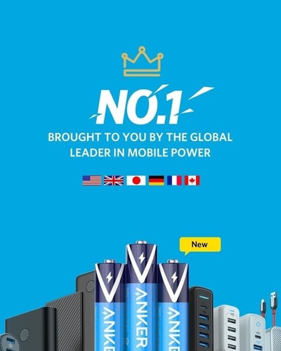 انكر بطاريات قلوية مقاس AAA من 4 قطع